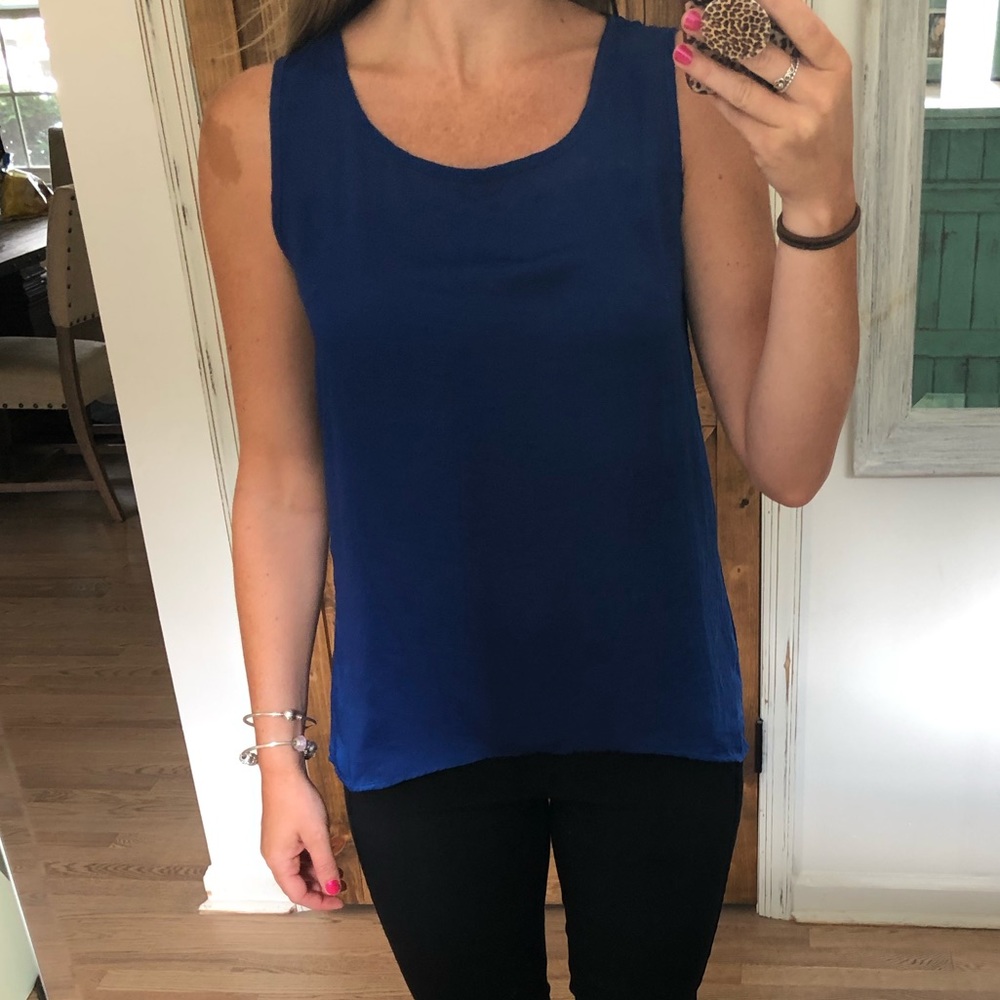 Royal blue tank blouse